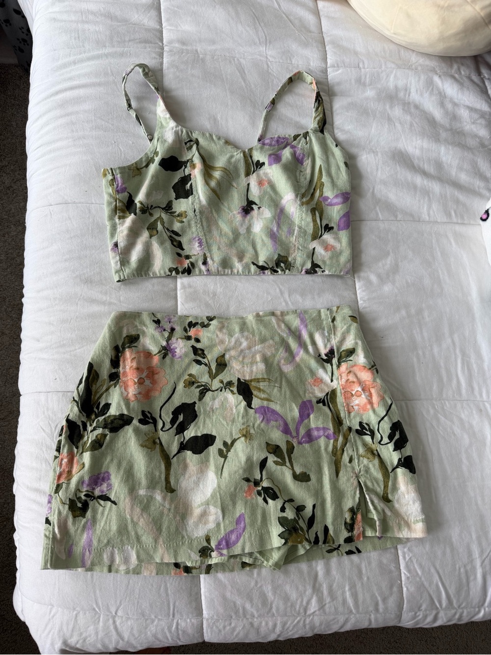 Abercrombie & Fitch Light Sage Floral Skirt Set